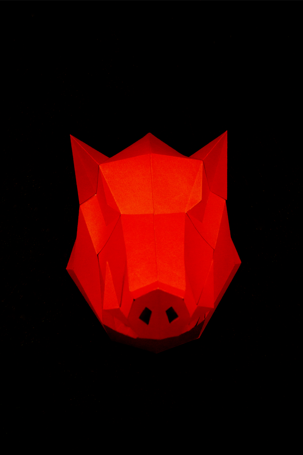 Straight out of hell - My, Papercraft, New Year, Boar, Longpost