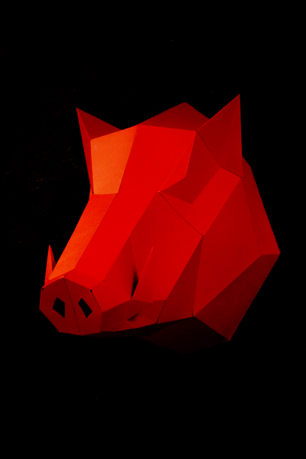 Straight out of hell - My, Papercraft, New Year, Boar, Longpost