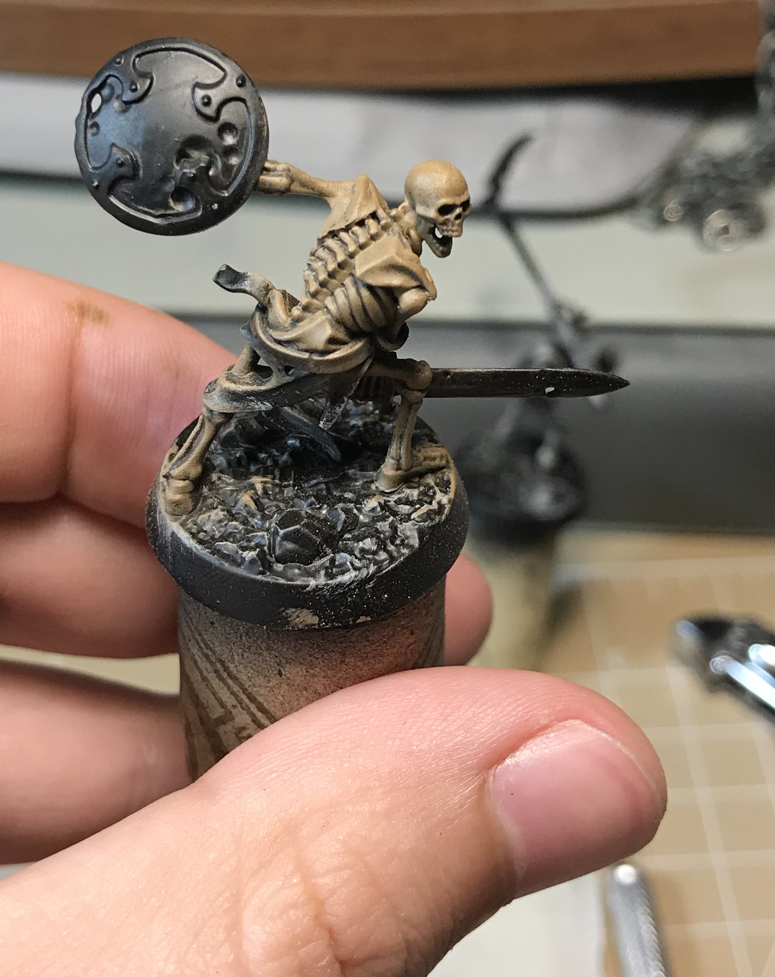 Как покрасить кости скелетов/ How to paint skeletons' bones - Моё, Wh painting, Sepulchral Guard, How to Paint Warhammer Figures, Bones, Shadespire, Покраска миниатюр, Длиннопост