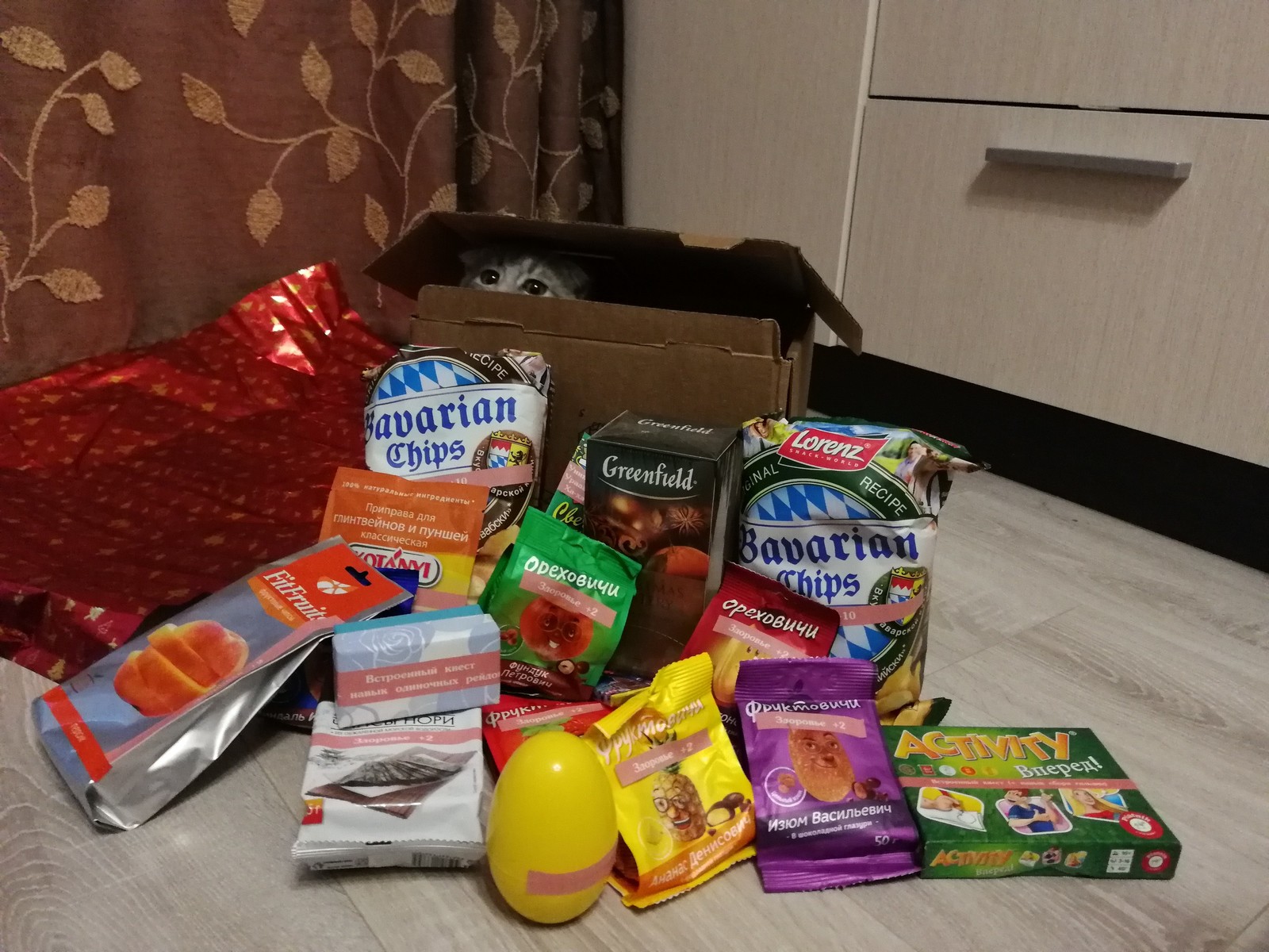 Gift from anonymous Santa Claus) - My, Secret Santa, New Year's gift exchange, New Year, Longpost, Gift exchange report, cat, Gift exchange