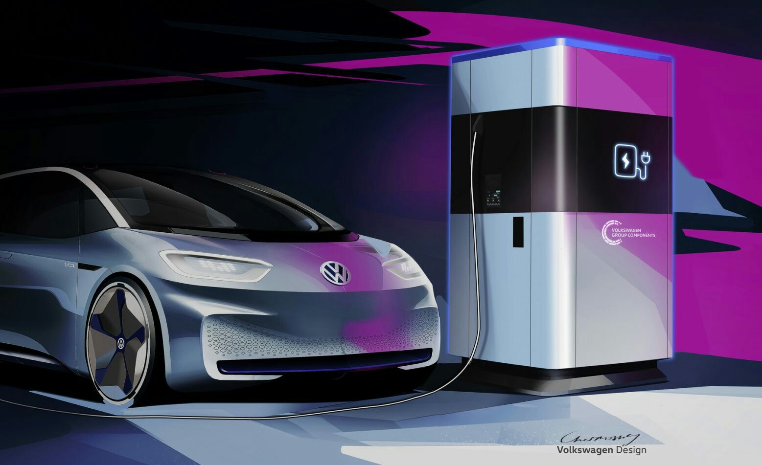 VW unveils new 360 kWh mobile charging station - My, Electric car, , Volkswagen, Charger, Charger, Longpost