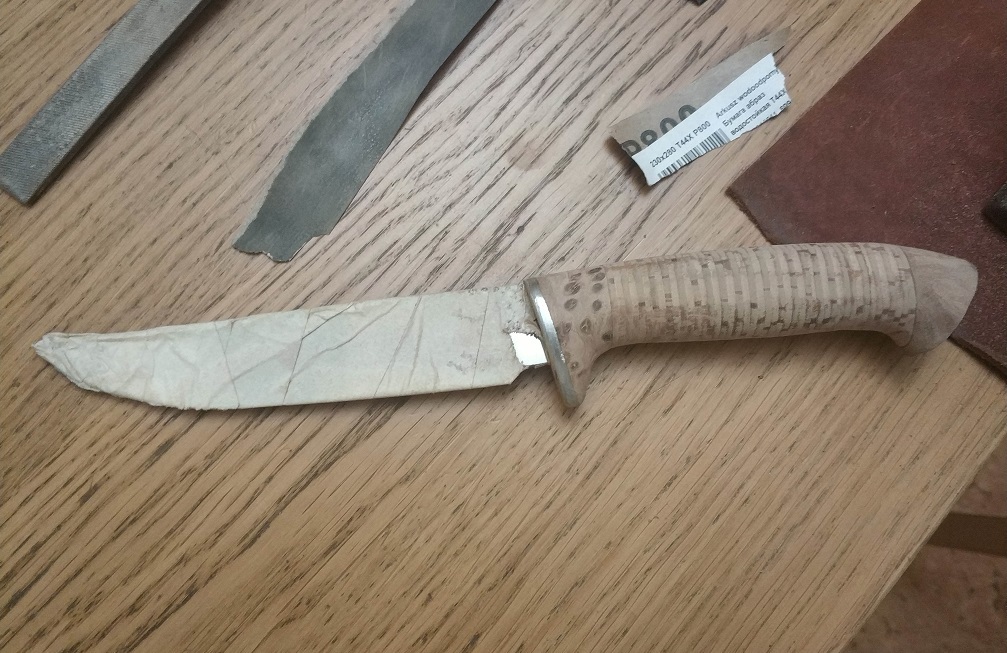 Knife in the kitchen for cutting meat - My, , Longpost, Handmade