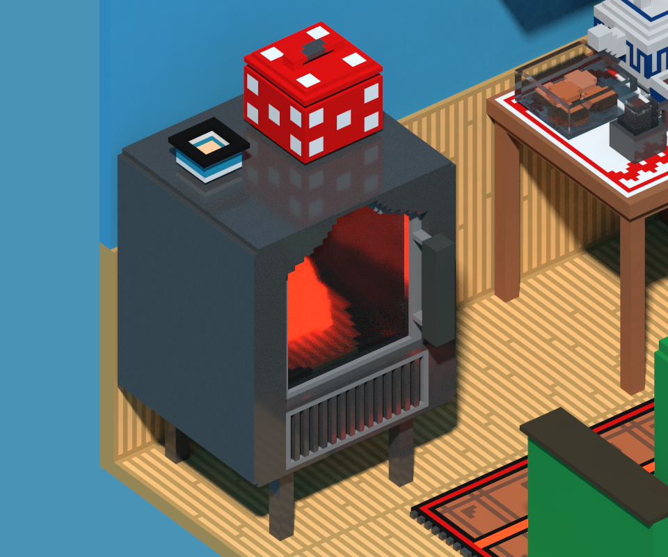 By Grandma - My, Voxelking, , Room, Grandmother, Longpost, Voxelart