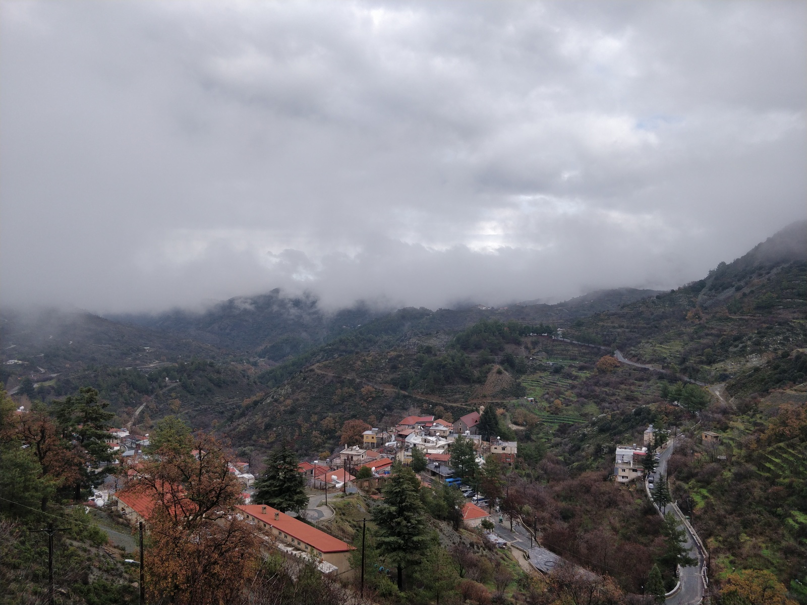 January 1 in the mountains of Cyprus. - Cyprus, The mountains, Clouds, Fog, Before, After