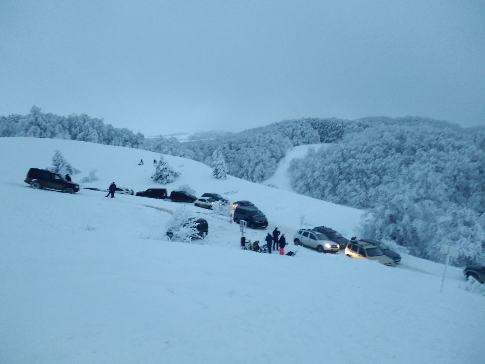 Crimean winter fairy tale and transport collapse - Ai-Petri, Crimea, Winter, , Black Sea, Summer tires, Longpost