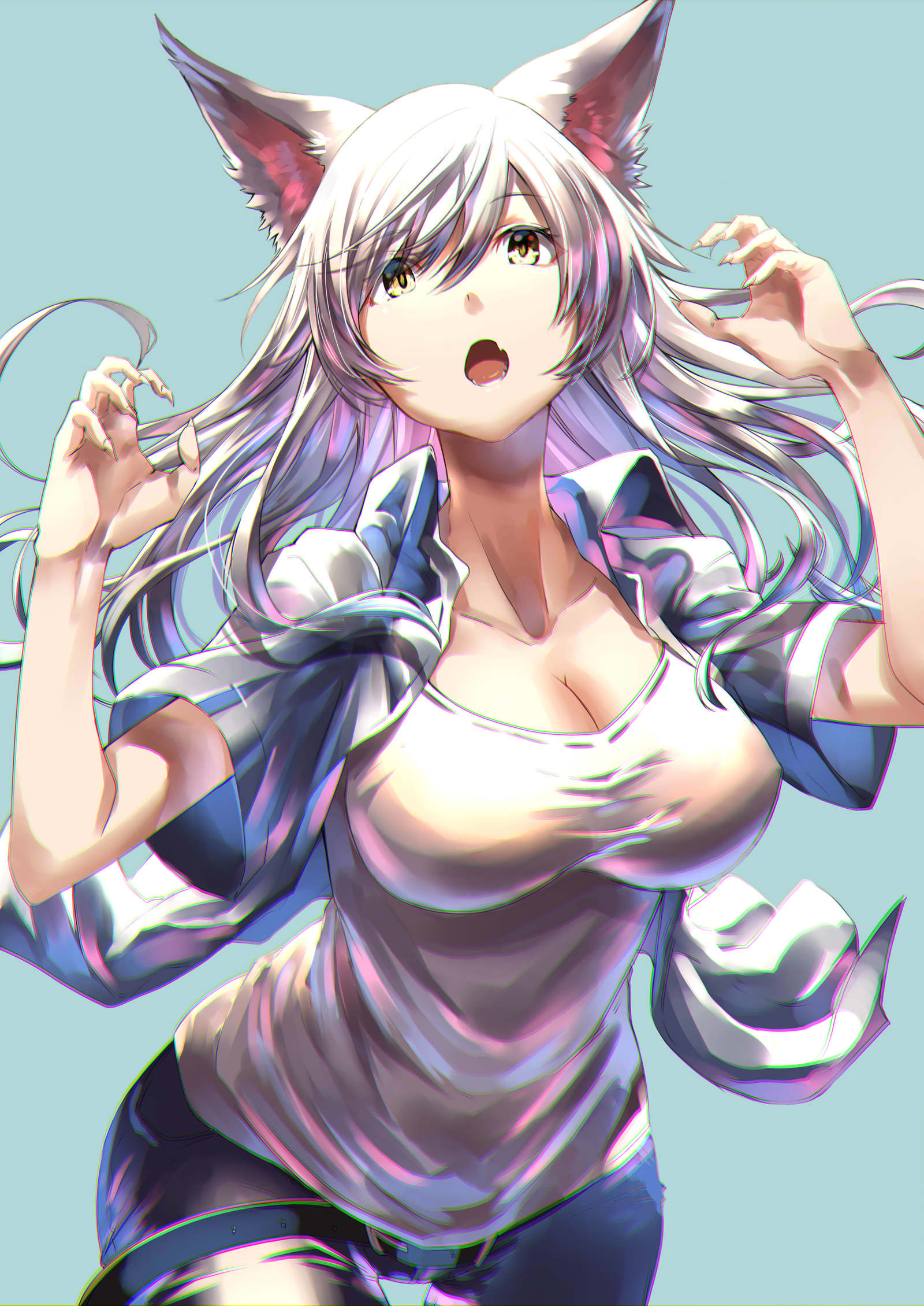 Готова к нападению - Аниме, Anime Art, Monogatari series, Hanekawa Tsubasa, Black hanekawa