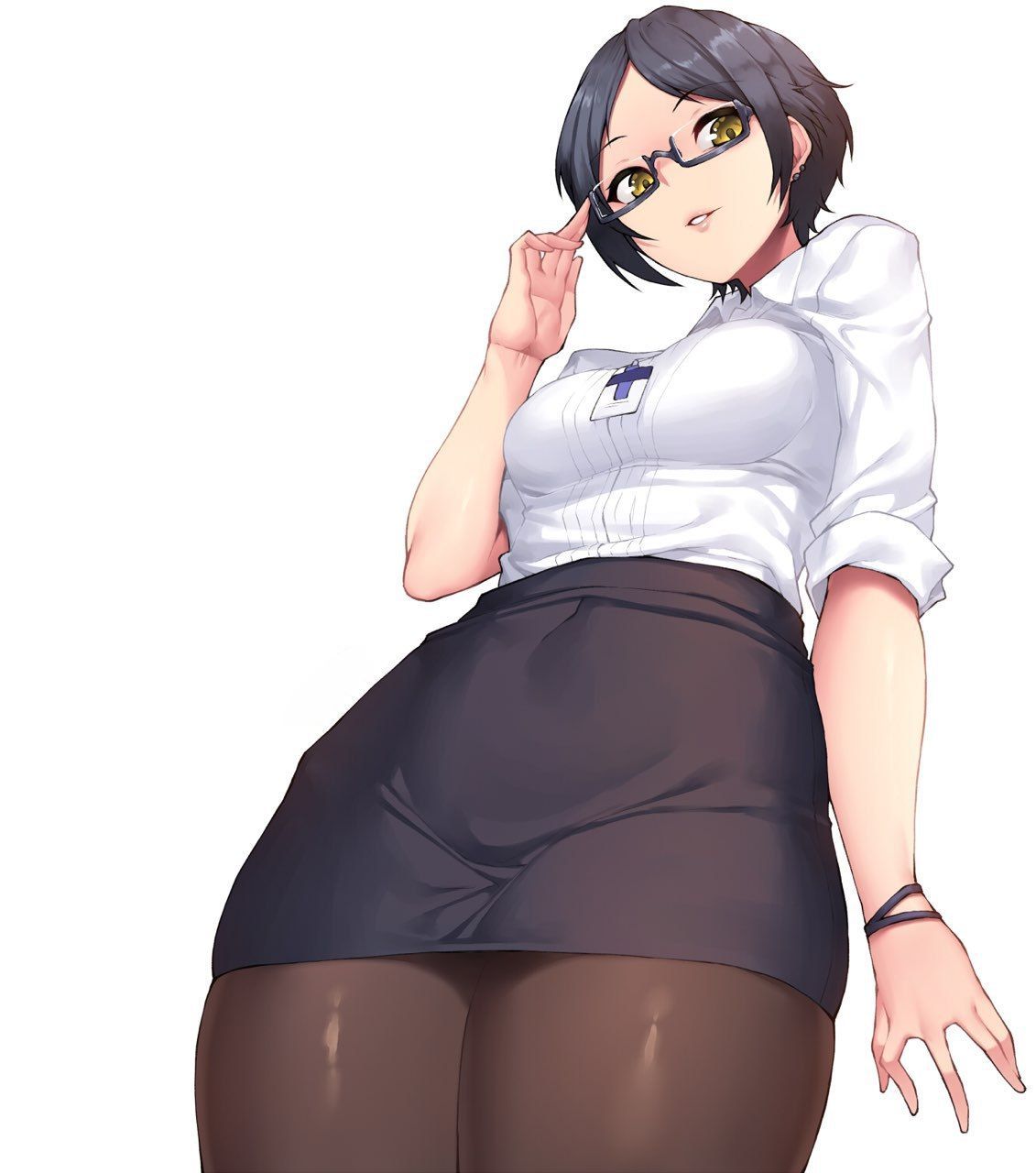 With such and such a chan, you will also be an office worker. - Etty, Anime art, , Glasses