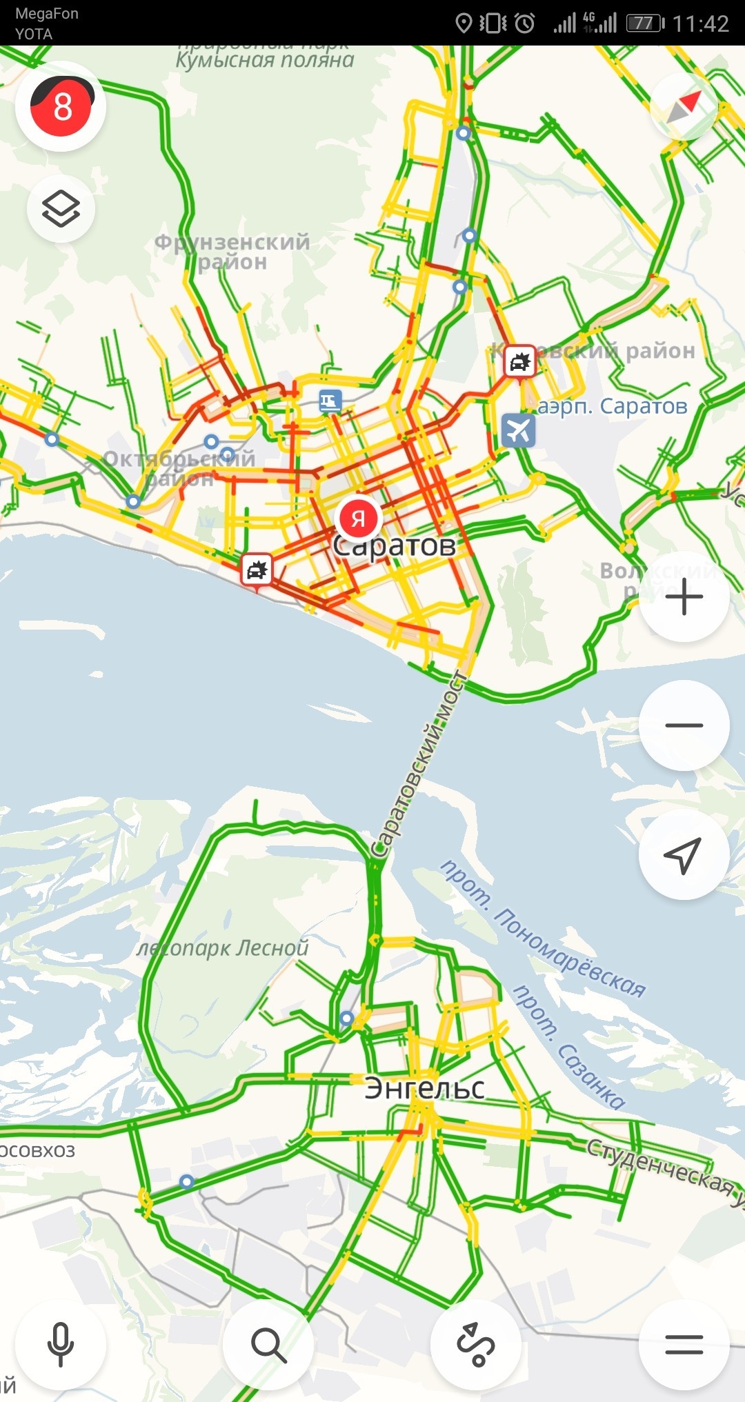 snow collapse - My, Screenshot, Snowfall, Saratov, Traffic jams