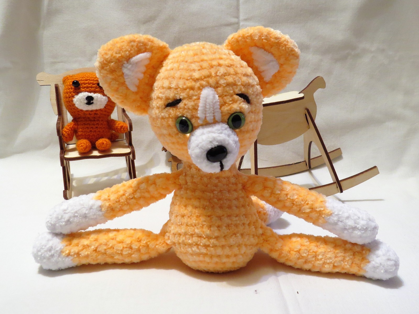 Velor Fox - My, Needlework, Needlework without process, Knitting, Fox, Poems, Toys, Crochet, Longpost