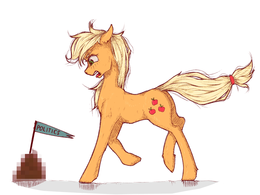 О политике - Рисунок, Моё, Madhotaru, Applejack, My Little Pony