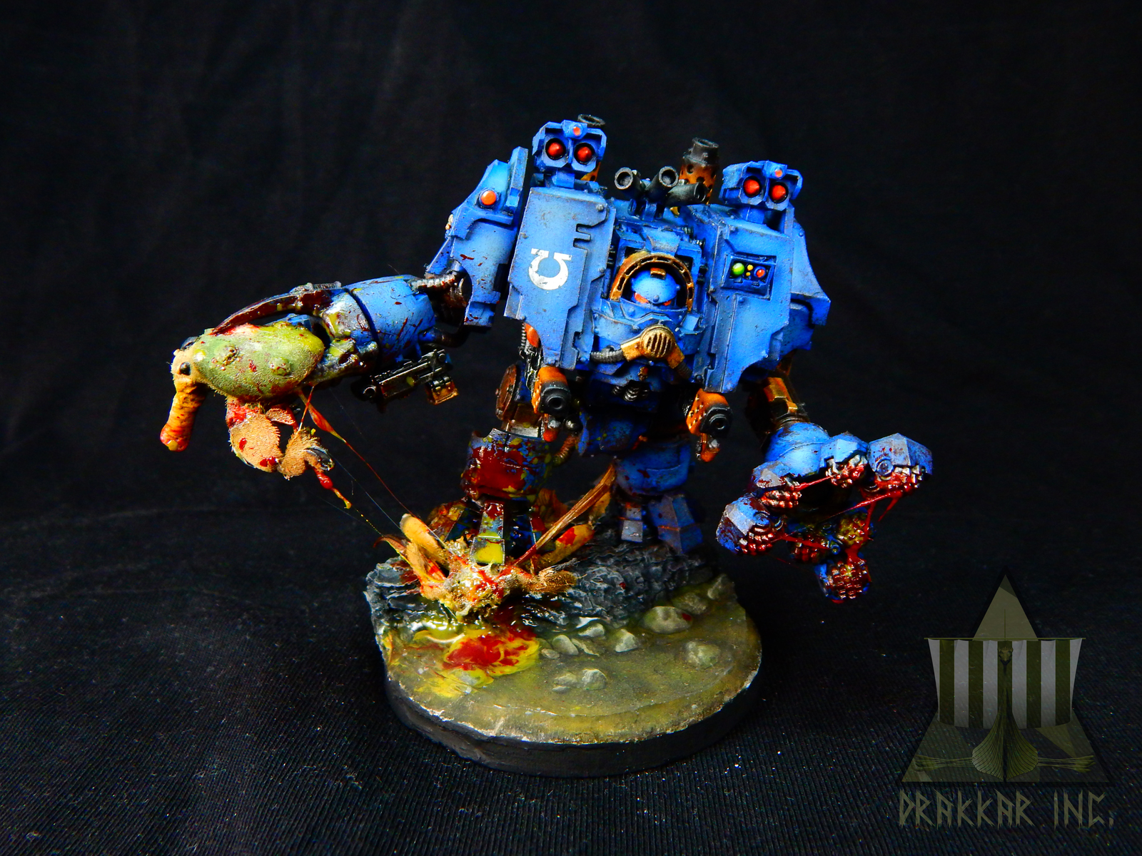 Ironclad Dreadnough - My, Warhammer 40k, Wh painting, Wh miniatures, Miniature, Painting miniatures, Ultramarines, Nurgle, Longpost, Insects