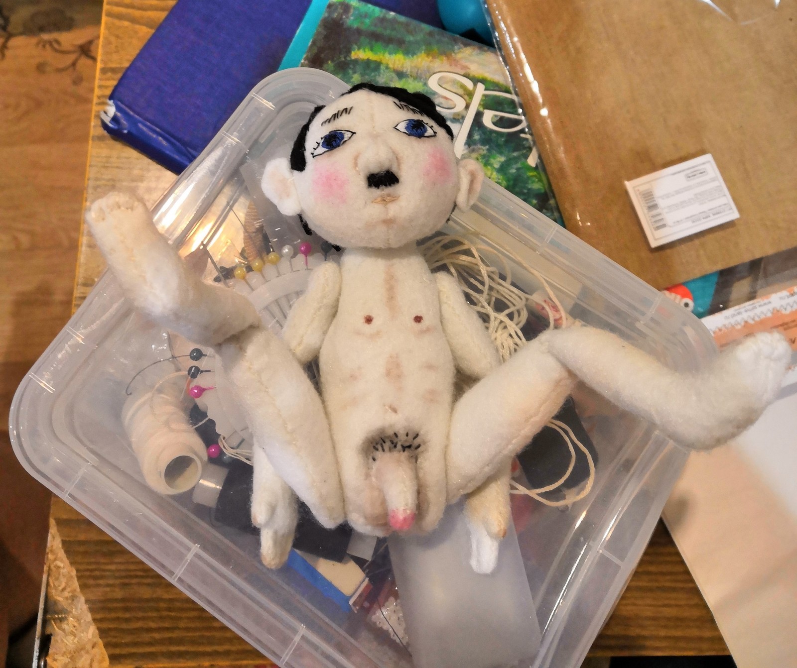 Adolf - playful (do it yourself) - NSFW, My, Humor, Handmade, Handmade, felt toys, Author's toy, Longpost