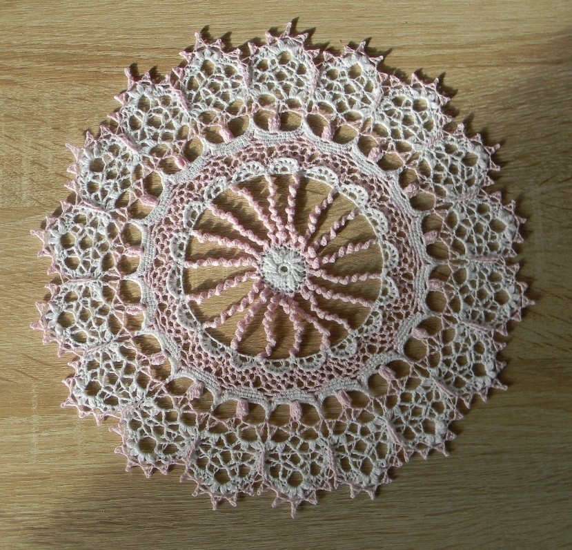 Napkin Rosa - My, Napkins, , Crochet, Hook, Knitting, , Needlework without process, Longpost