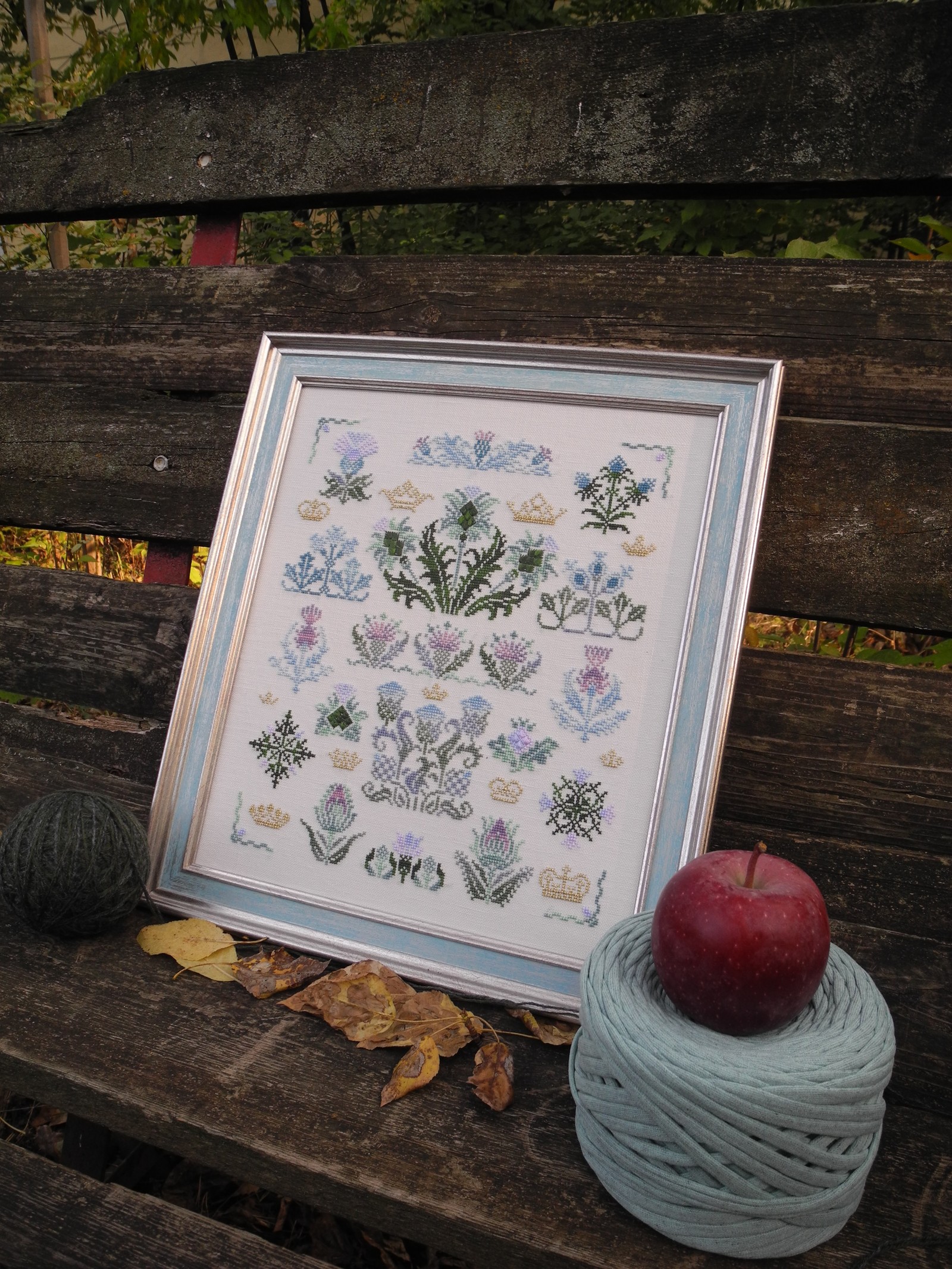 King Thistle - My, Embroidery, Needlework without process, Longpost, Thistle