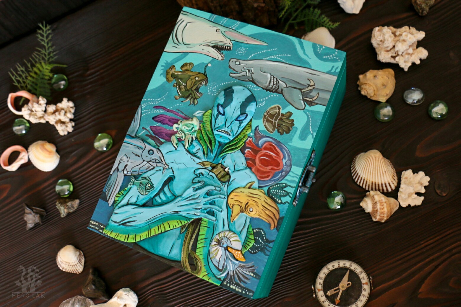 Abe Sapien jewelry box - My, Needlework with process, Polymer clay, Hellboy, Casket, Handmade, Process, Longpost, Video