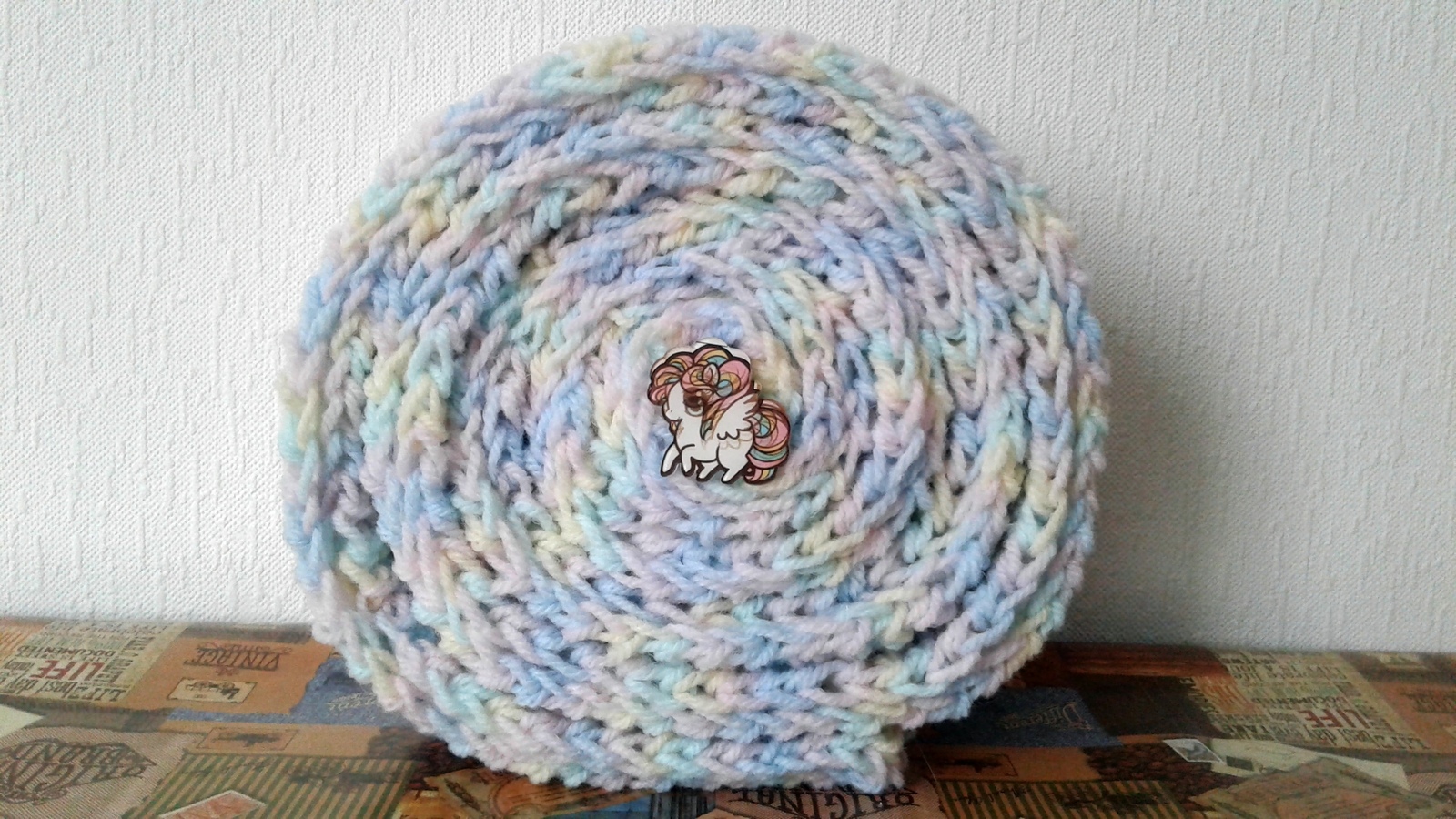 Snood from a unicorn's mane - My, Crochet, Needlework without process, Snood, cat, Unicorn, Longpost