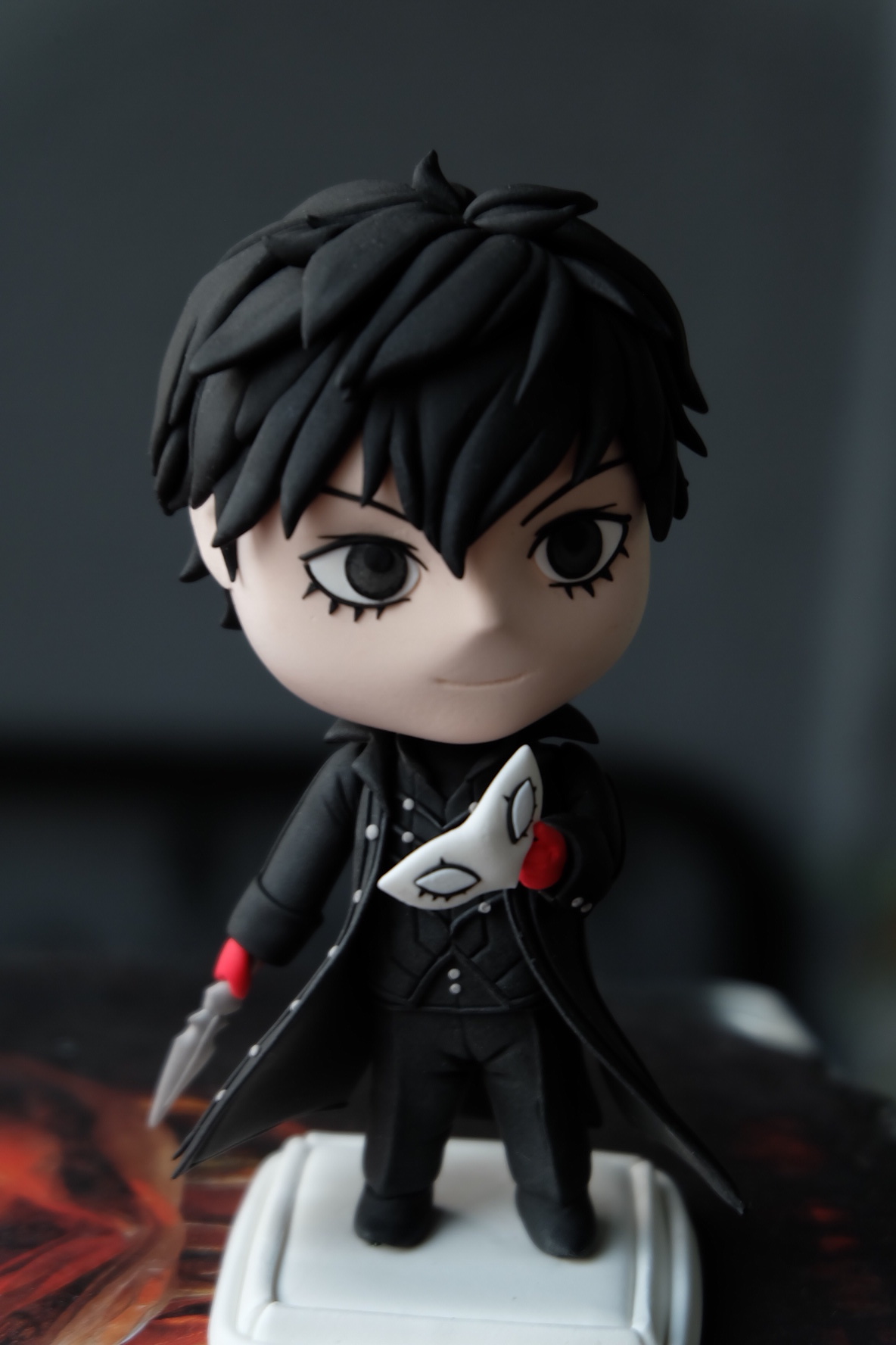 Character from the game Persona 5Joker, chibi figurine. Height 10 cm, made according to the sketch of the customer - My, Chibi, Collectible figurines, , Polymer clay, Chibi, Figurines