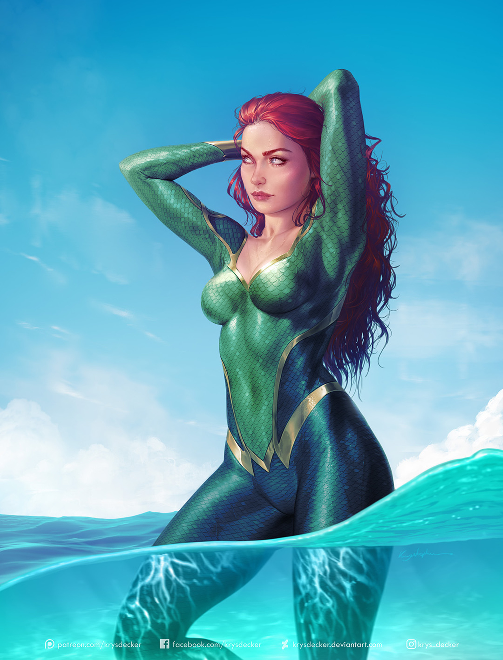 Mera Art - Art, Krysdecker, DC, Dc comics, Measure, Girls, Superheroes