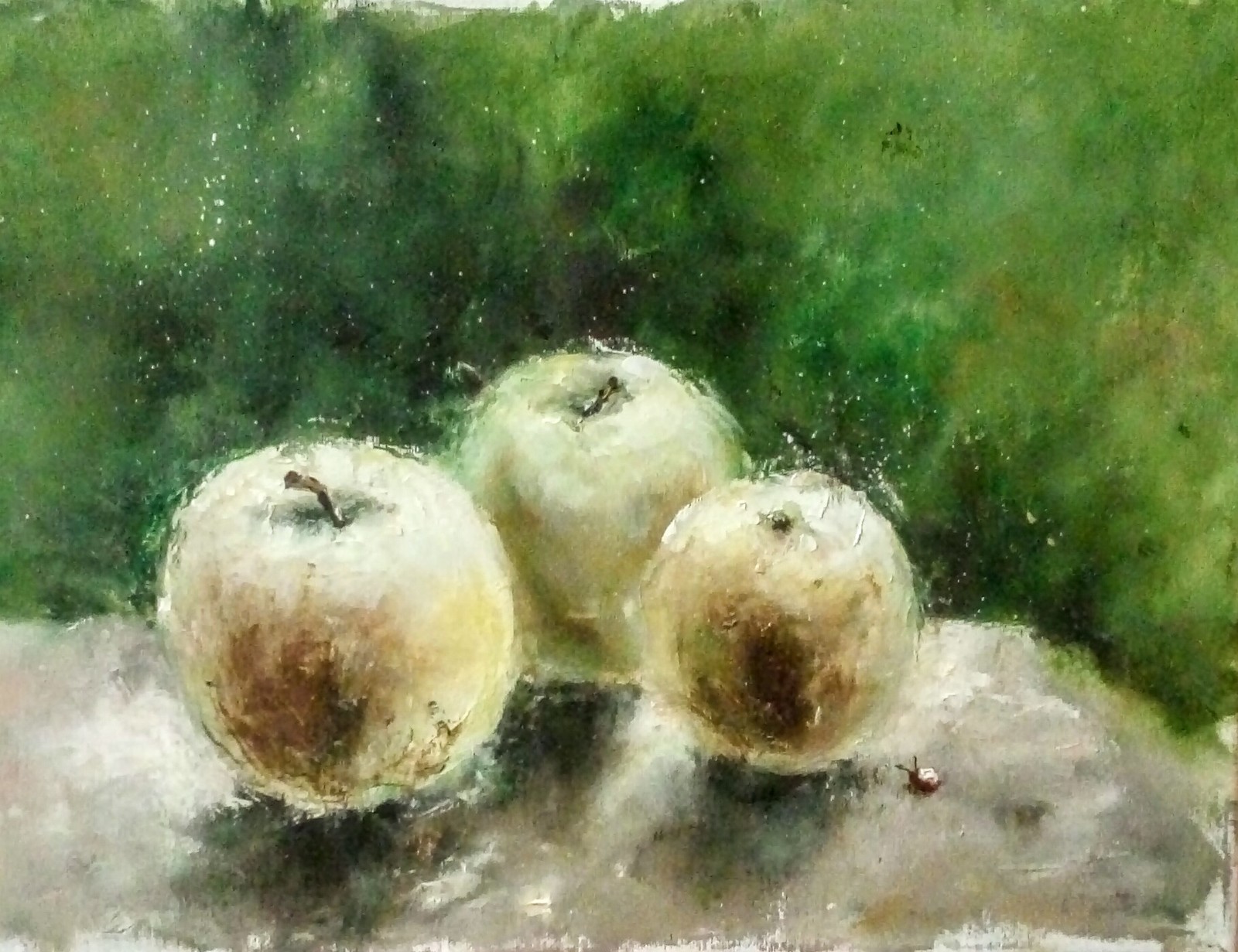 The smell of antonovka - My, Oil painting, Apples, Summer