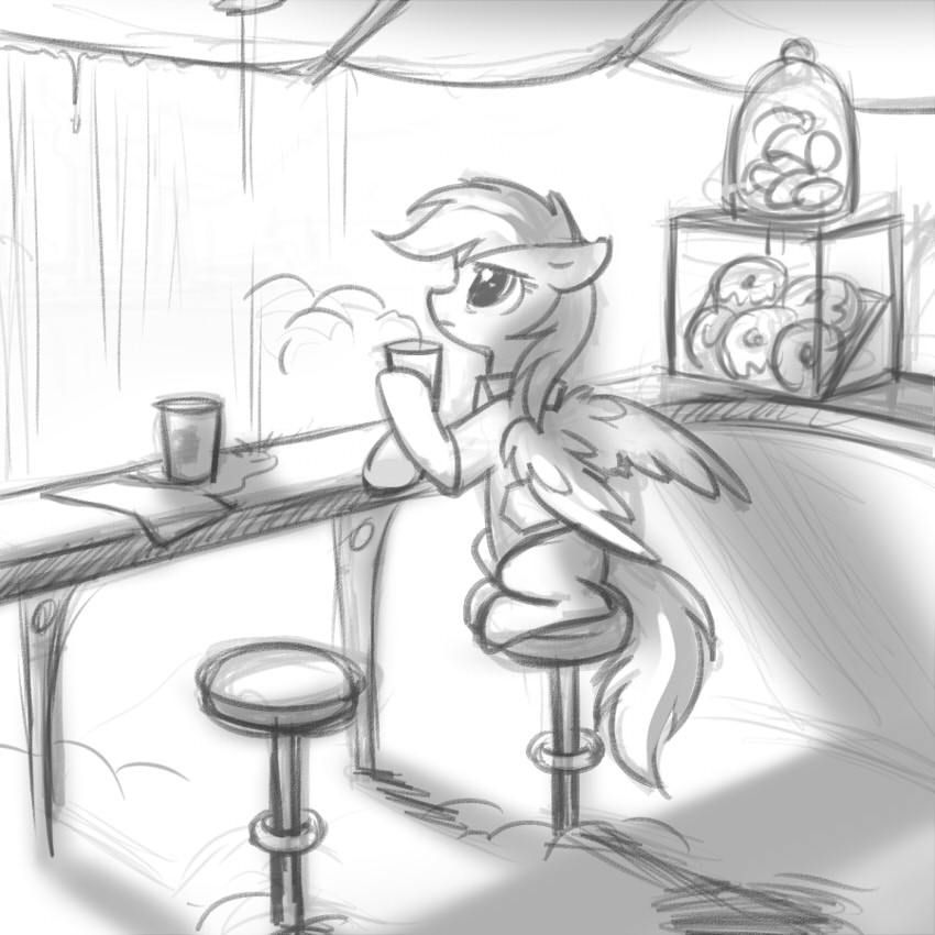 In the cafe - My little pony, Rainbow dash, Tomatocoup, Art