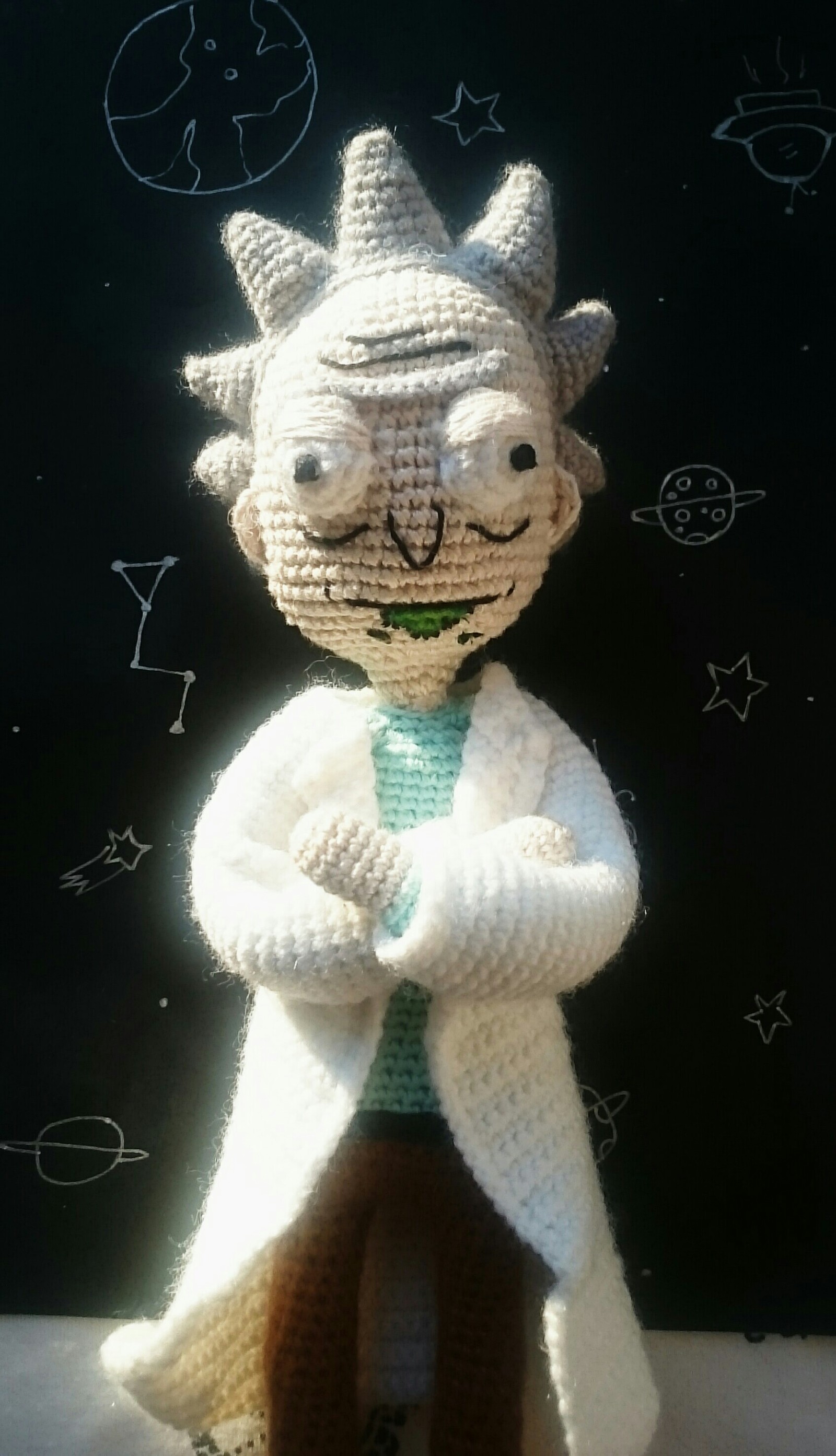 Rick Sanchez - My, With your own hands, Needlework without process, Handmade, Amigurumi, Friday tag is mine, Rick and Morty, Knitted toys, Longpost