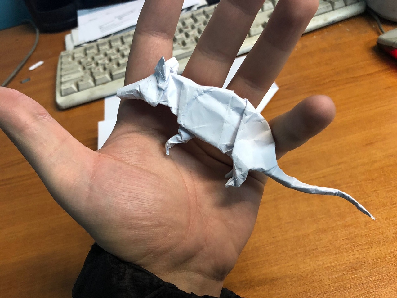 When you are bored at work and only paper is at hand - My, Work, Origami, Crafts, With your own hands, Longpost