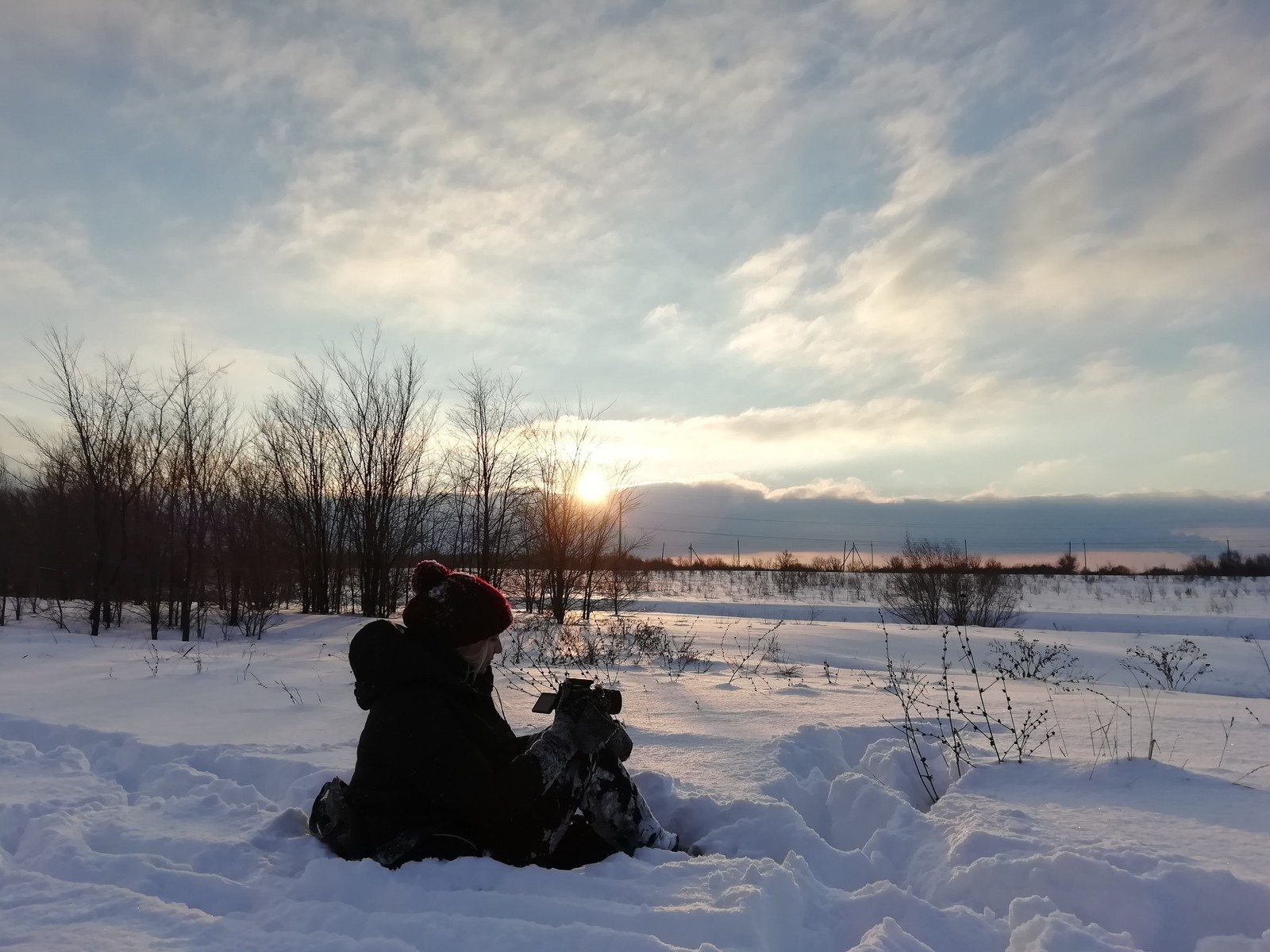 В поисках розового озера - Моё, Розовое озеро, Зима, Закат, Поход, Фотография