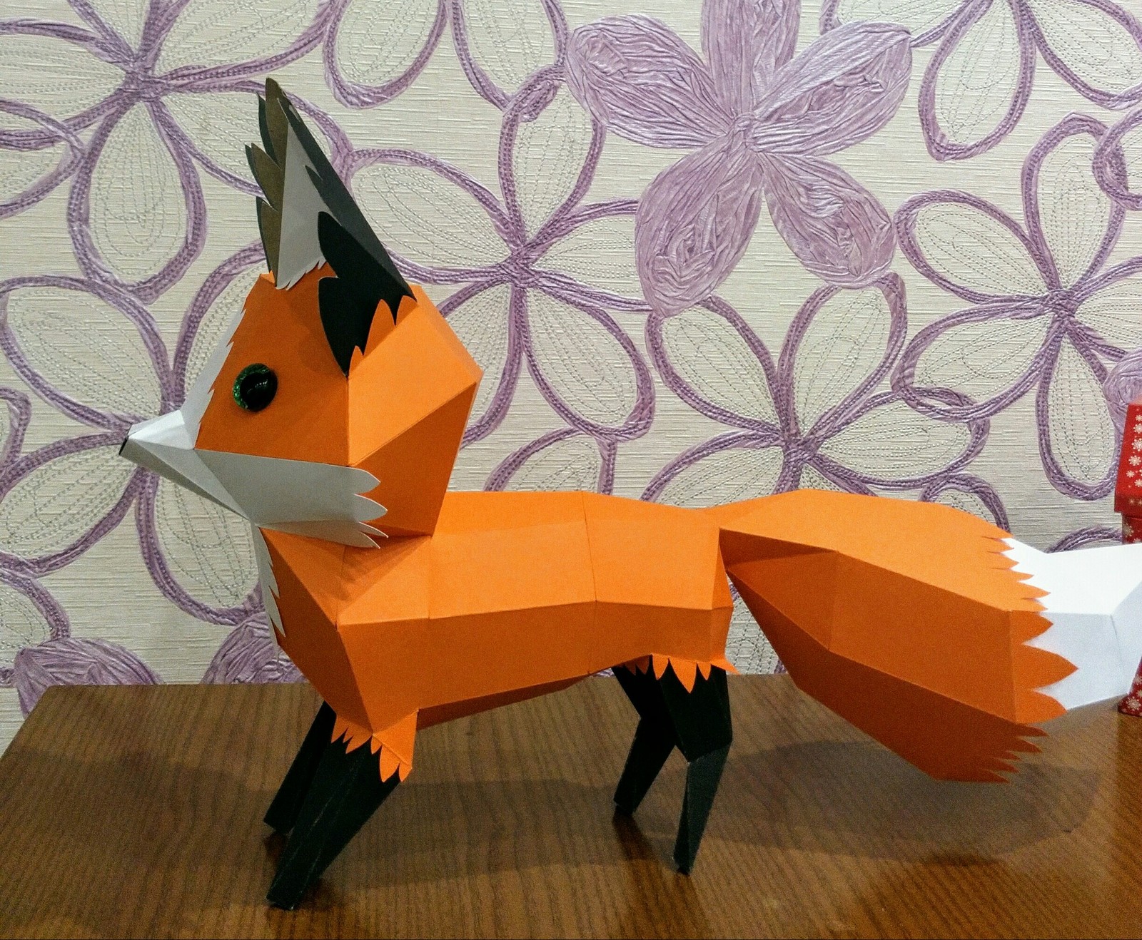 Лиса из картона. Papercraft. - Моё, Papercraft, Лиса, Длиннопост