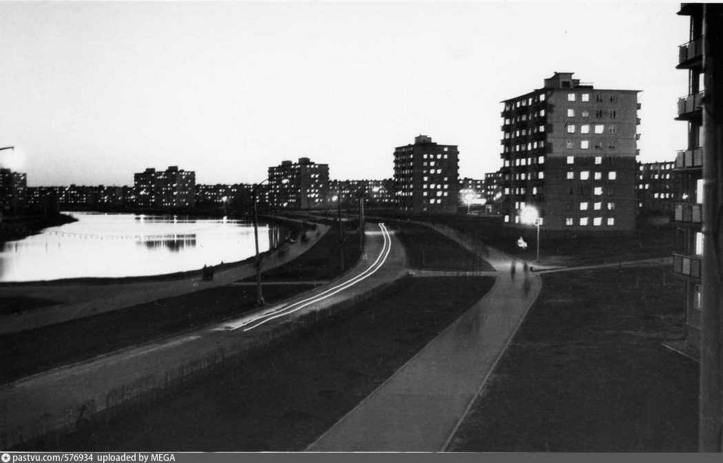 Night city Gorky - the USSR, bitter, Night filming, Illuminations, Longpost, Old photo