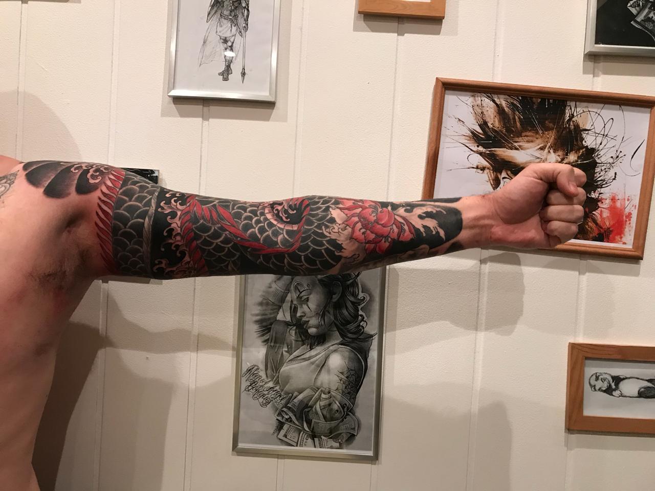 My first long-term tattoo. - My, Tattoo, Sleeve