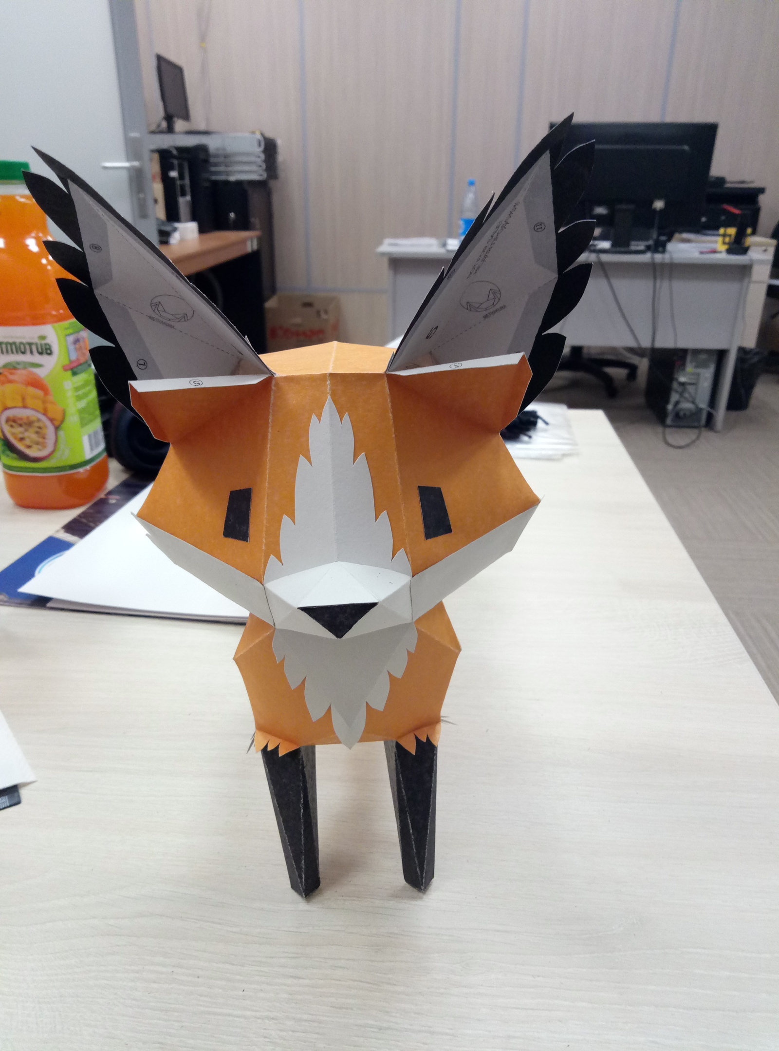 And I made a gift fox - My, Papercraft, Methakura, Fox, Longpost, Paper products, With your own hands