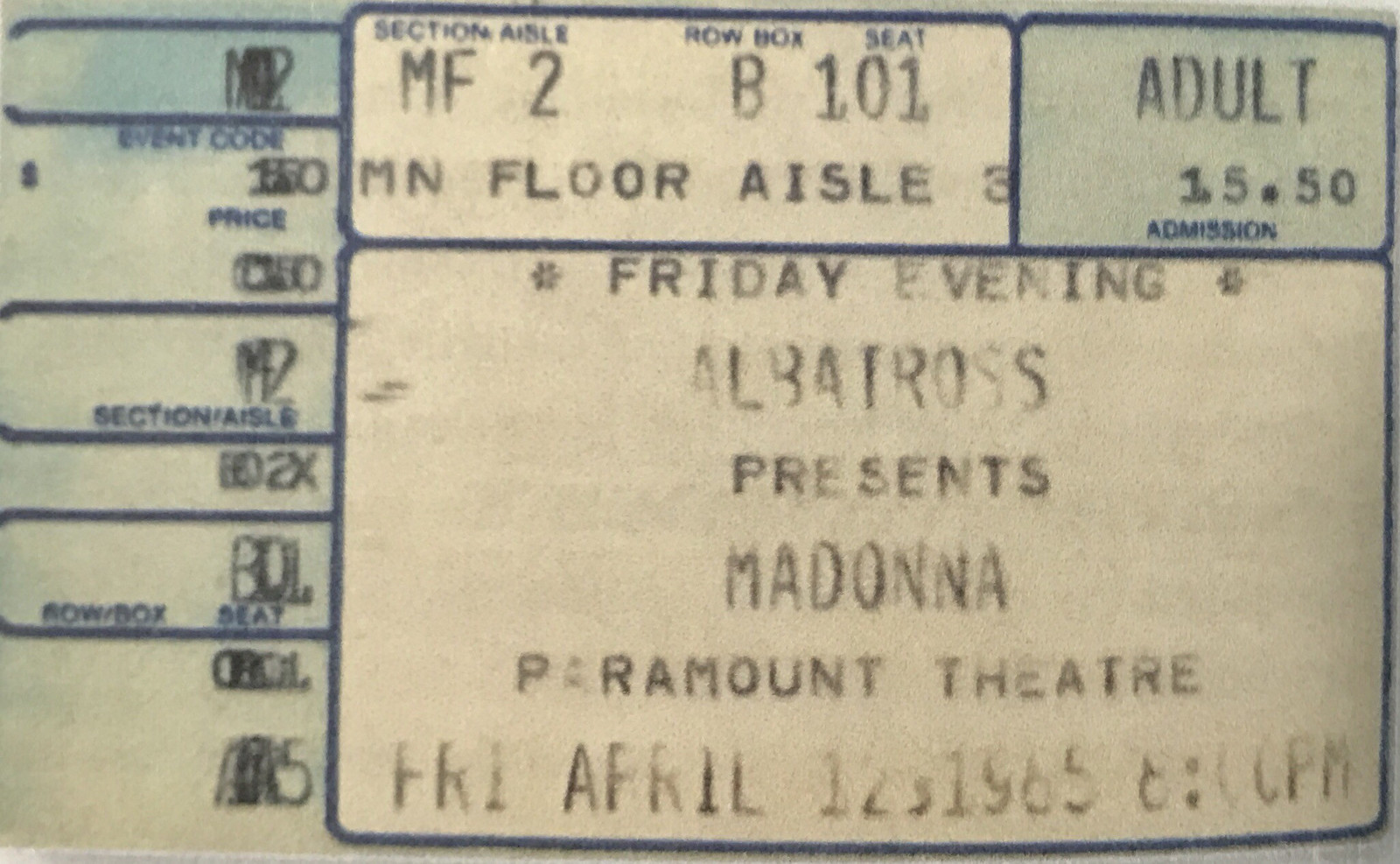 Tickets for a Madonna concert. April 12, 1985 - Music, Story, Tickets, Reddit