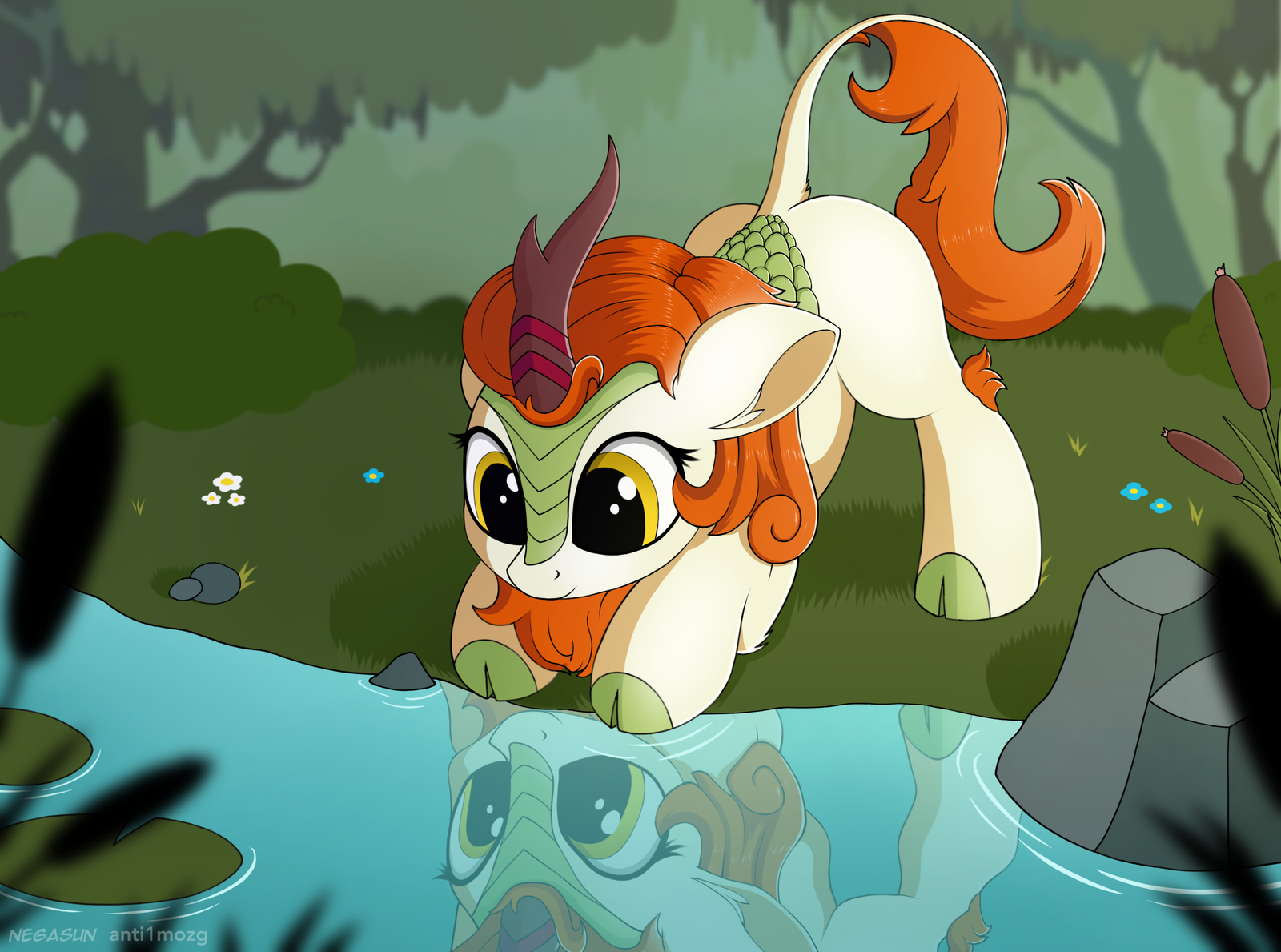 Autumn blaze - My little pony, Autumn blaze, MLP Kirin, Collab, Negasun, Anti1mozg