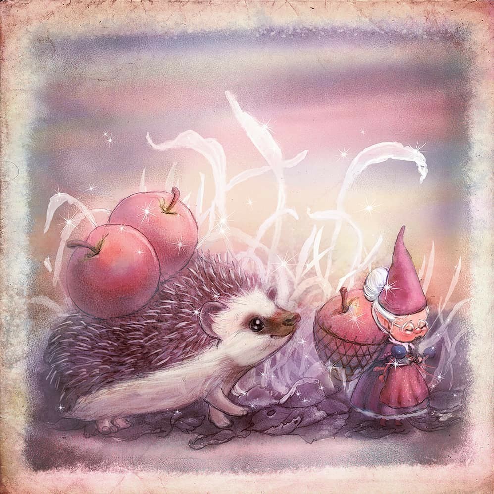 Anchee Krili - Art, Grandmother, Apples, Hedgehog