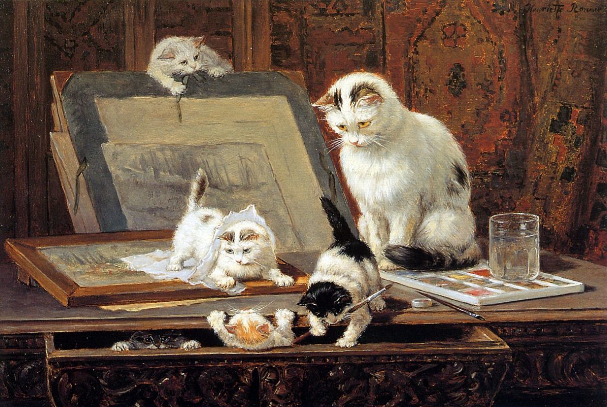 The charm of cats in the paintings of Henrietta Ronner-Kniep - Painting, cat, , Animalistics, Artist, Longpost