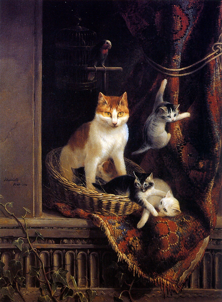 The charm of cats in the paintings of Henrietta Ronner-Kniep - Painting, cat, , Animalistics, Artist, Longpost