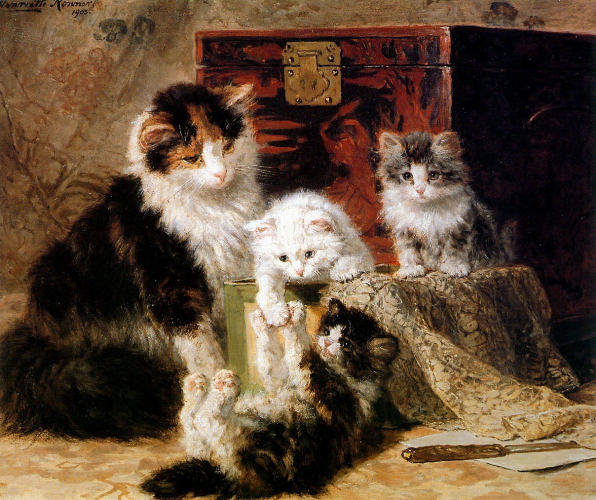 The charm of cats in the paintings of Henrietta Ronner-Kniep - Painting, cat, , Animalistics, Artist, Longpost