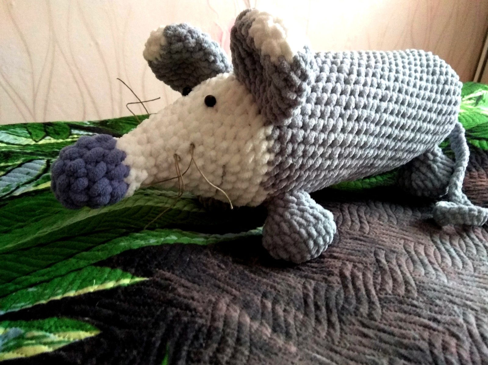 Rat Lariska. - My, Friday tag is mine, Knitted toys, Crochet, Pillow, Rat, Larisa, The photo, Longpost