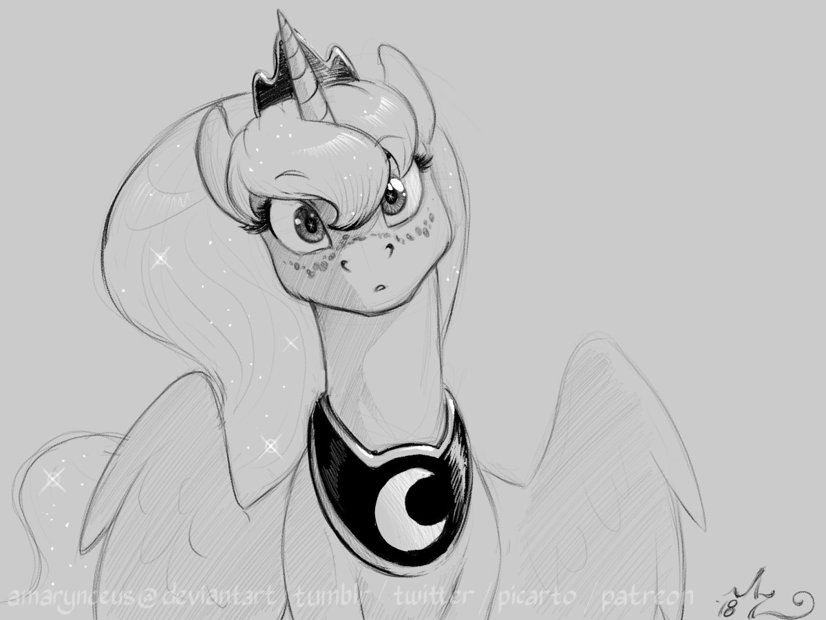 What could be catching Luna's eye, hmm? - My Little Pony, Princess Luna, Amarynceus