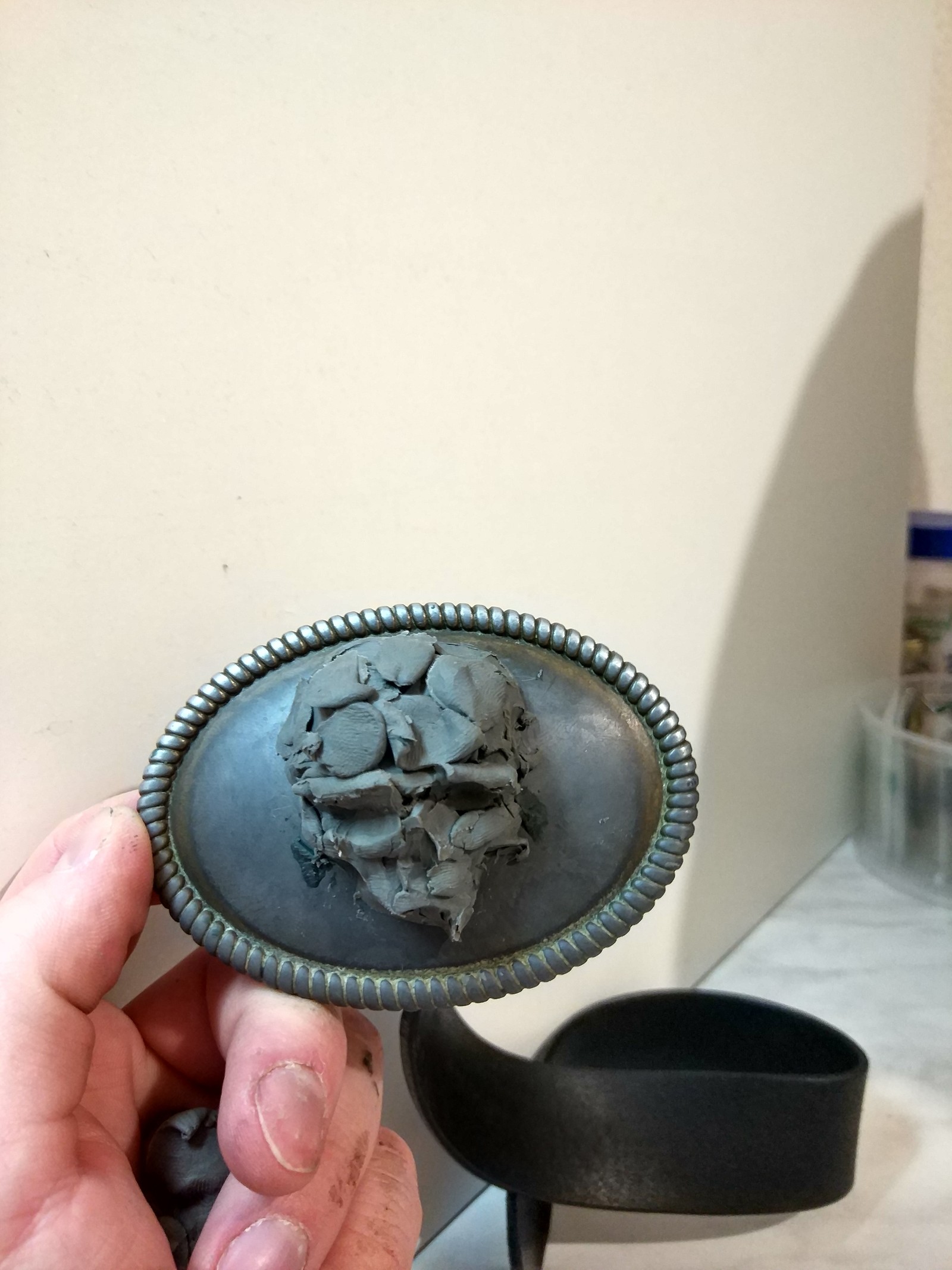 Belt buckle (not finished) - My, Handmade, Belt, Plaque, Longpost