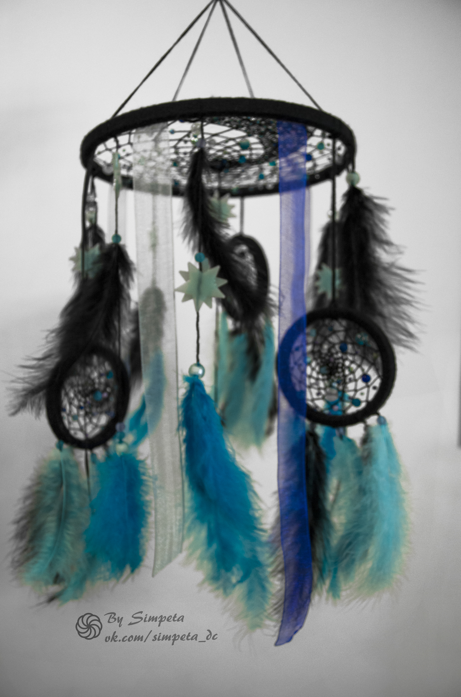 Dreamcatcher - mobile Space carousel - My, Bysimpeta, Handmade, , With your own hands, Needlework without process, Needlework, Dreamcatcher, Longpost