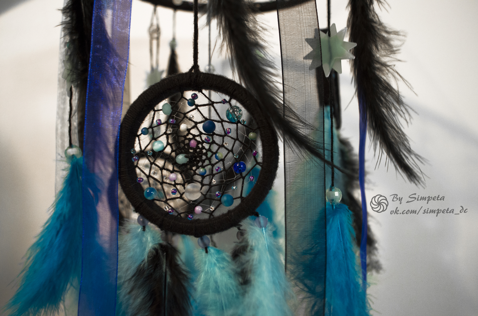 Dreamcatcher - mobile Space carousel - My, Bysimpeta, Handmade, , With your own hands, Needlework without process, Needlework, Dreamcatcher, Longpost