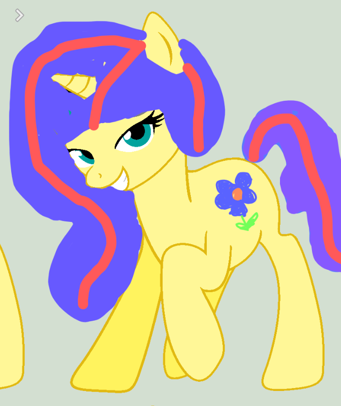 The first pony .Flower Hood. - My, My little pony, Original character, MLP Learning, Drawing, Paint