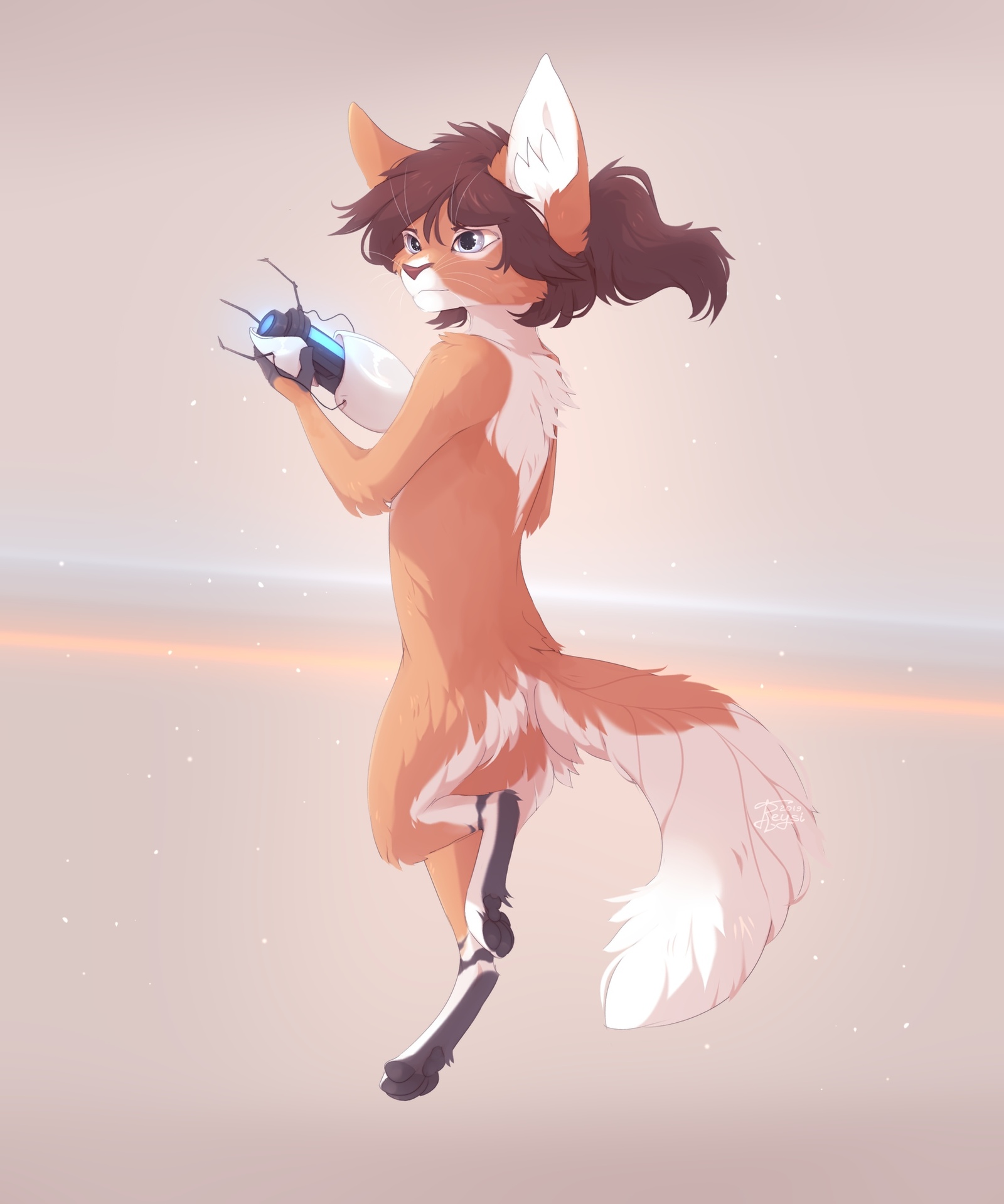 Portal time - Furry, Anthro, Art, Furry feral, Portal, Reysi, Longpost