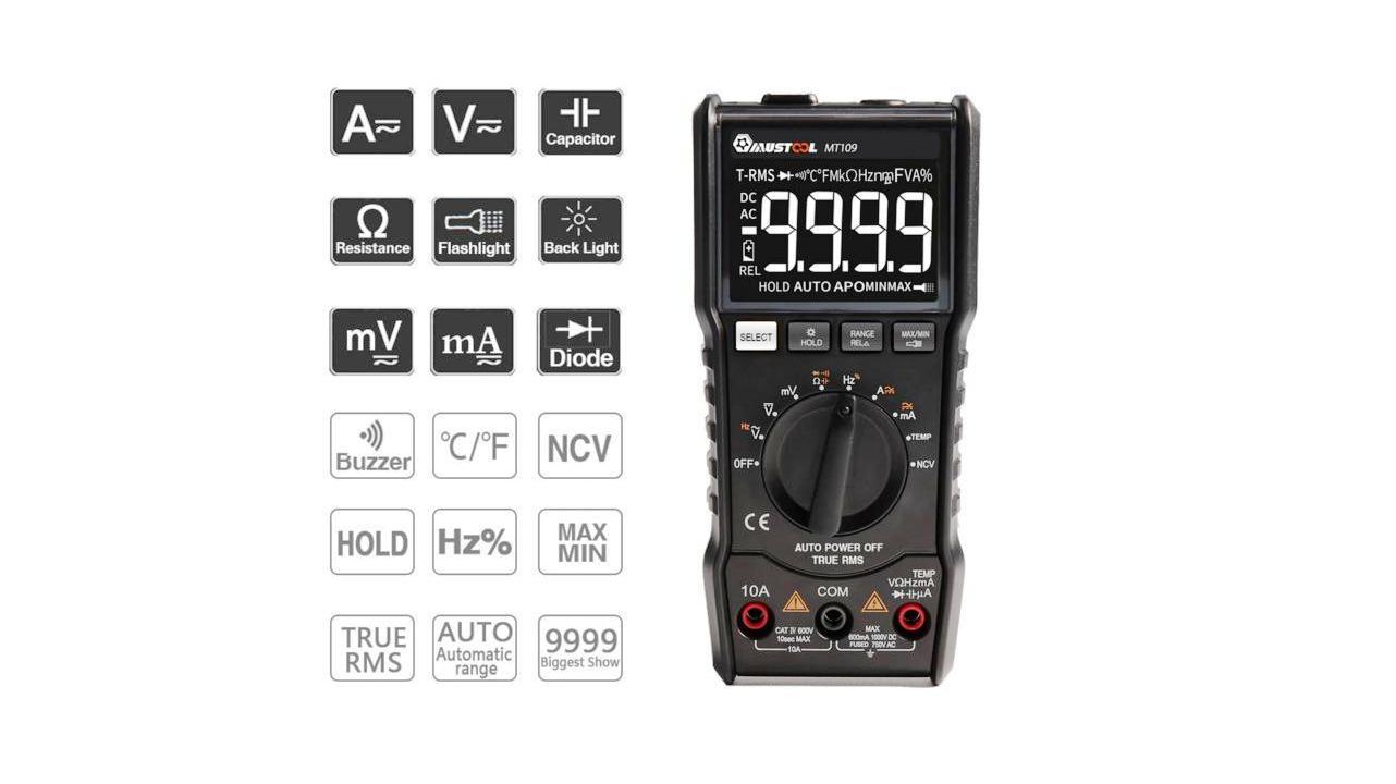 Карманный мультиметр для домашнего мастера Mustool МТ109 с инверсным черным экраном EBTN. - Мультиметр, Мастер, Видео