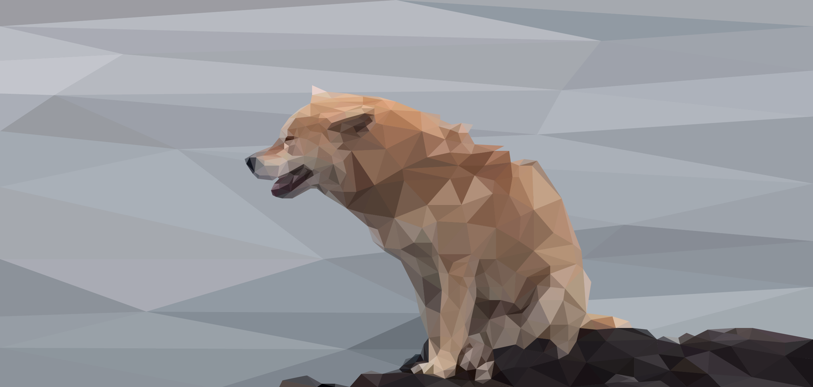 Low Poly Dog Waiting For The Owner - Моё, Собака, Одиночество, Животные, Ожидание, Полигональная графика, Арт, Adobe Illustrator, Low poly Art, Low poly