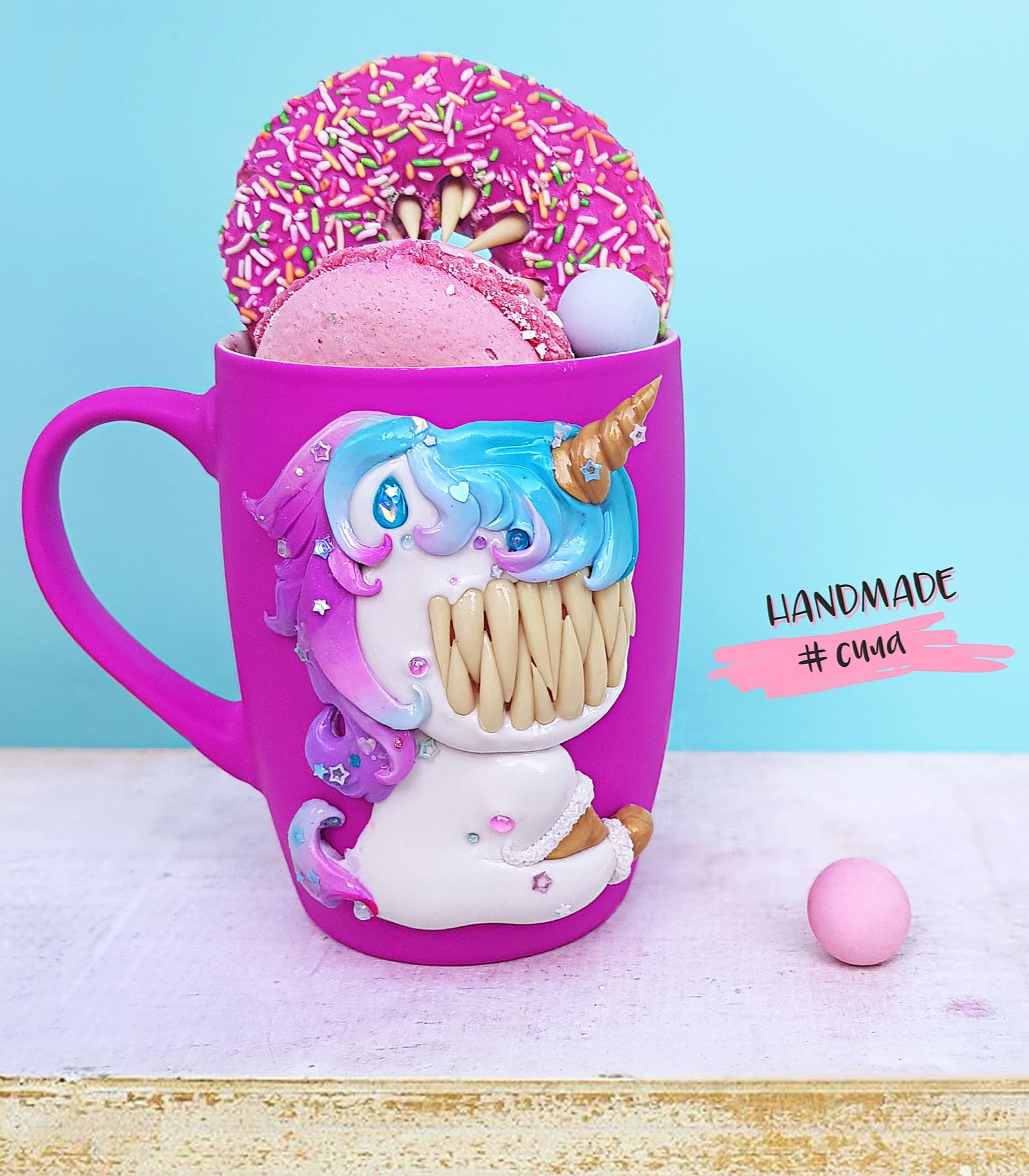 Sweet polymer clay monster! - My, Needlework without process, Unicorn, beauty, Milota, Polymer clay, Longpost