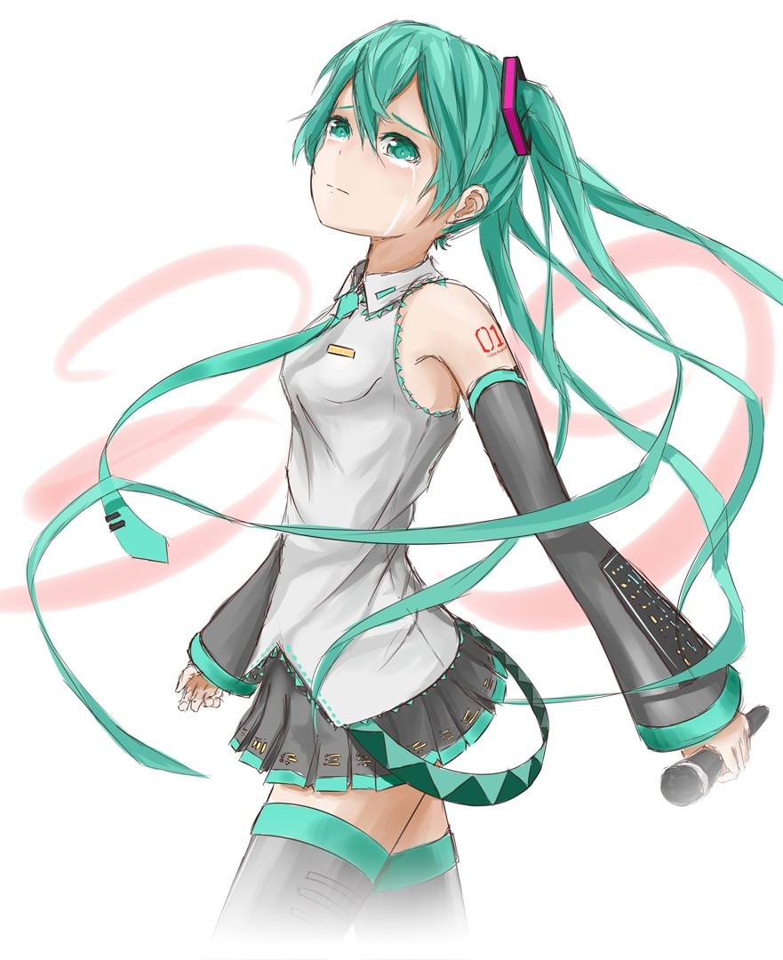 Не плачь, Мику! - Аниме, Не аниме, Vocaloid, Hatsune Miku, Anime Art, 39