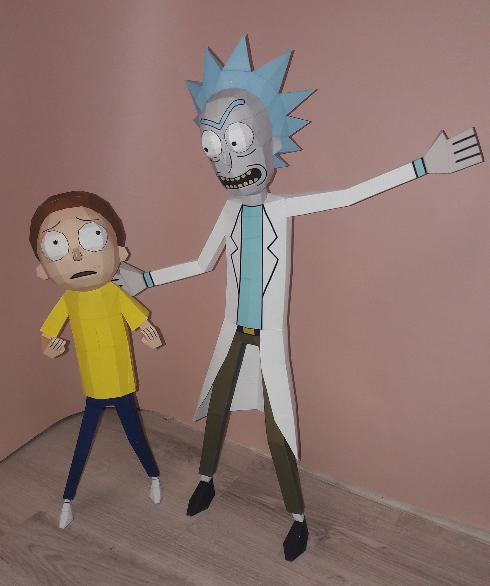 rick and morty papercraft paper figures - My, Rick and Morty, Needlework with process, Papercraft, Longpost