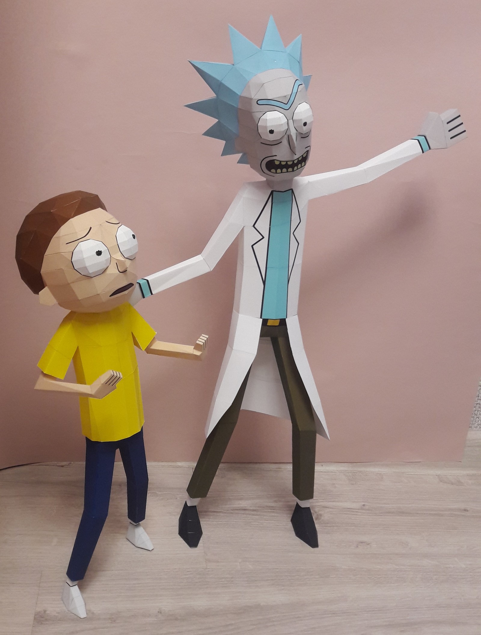 rick and morty papercraft paper figures - My, Rick and Morty, Needlework with process, Papercraft, Longpost